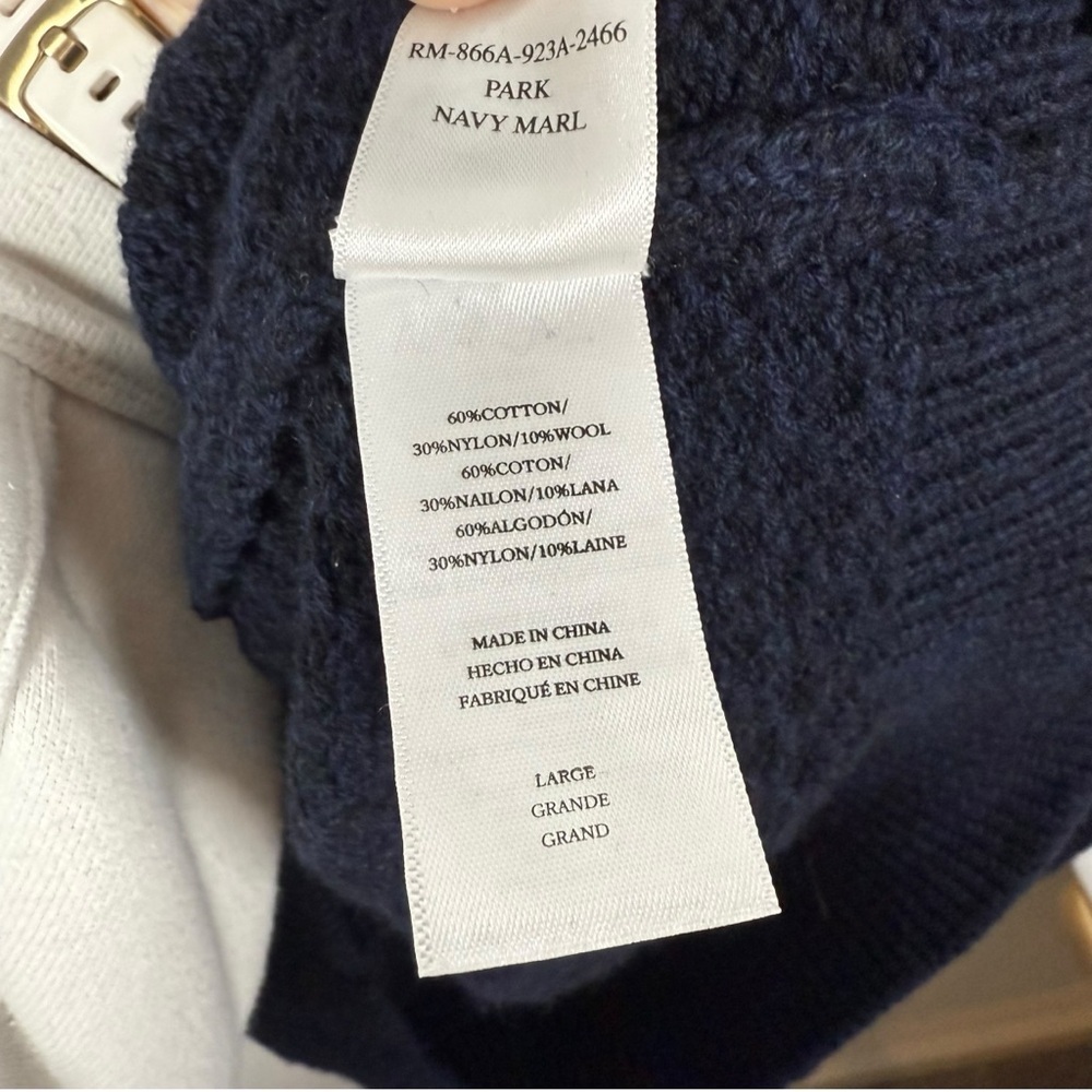 Rails Men’s Full Zip Wool Blend Knit Sweater in Navy Blue Size L - Picture 10 of 10